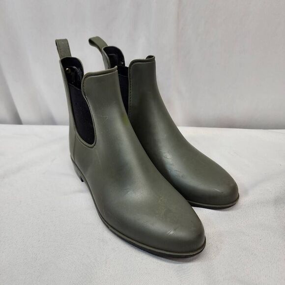 Sam Edelman Tinsley Rain Boots Olive Green Ankle Pull On Size 10 - Picture 1 of 10